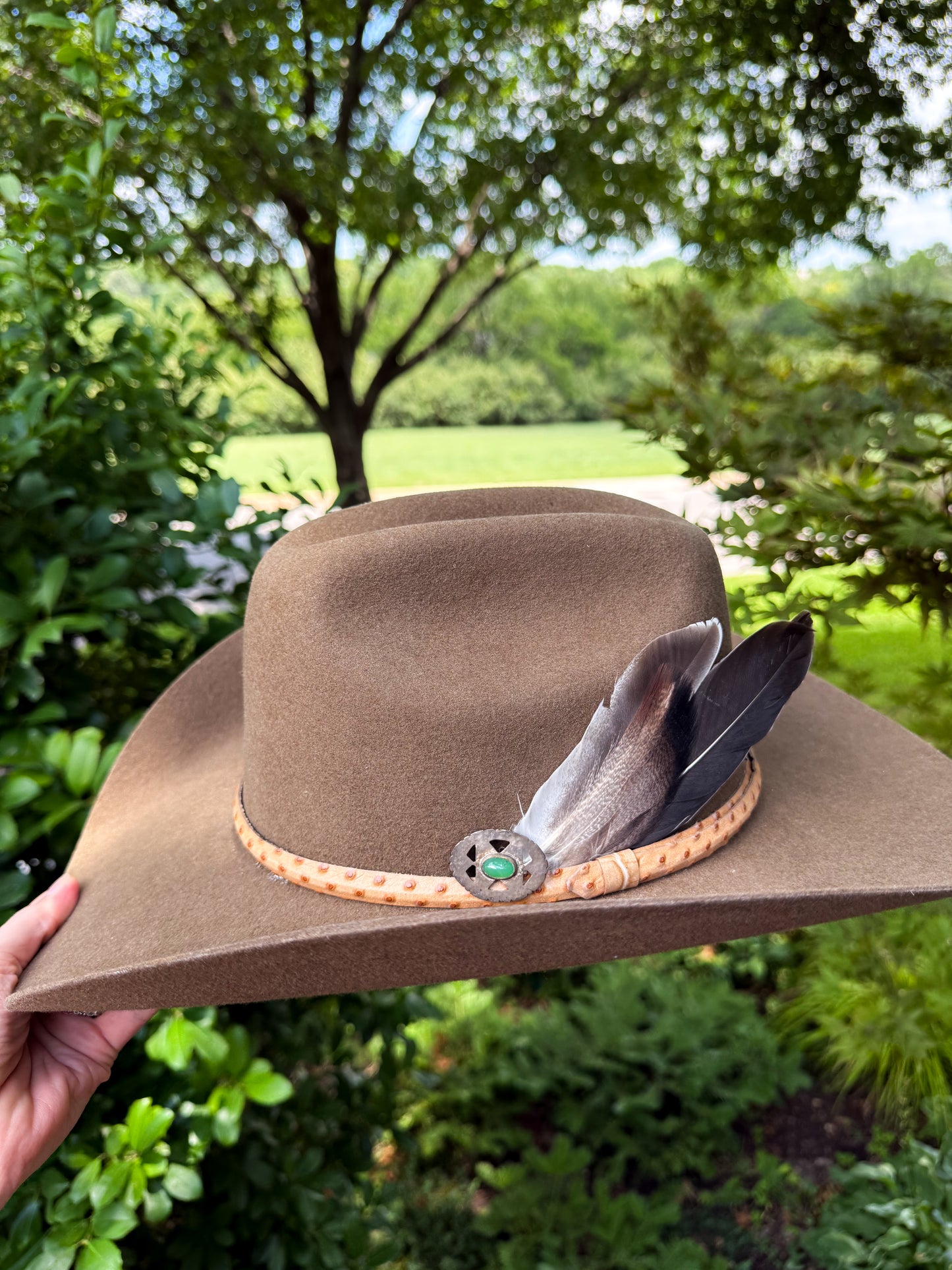 Leather Ostrich Band